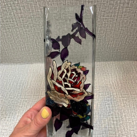 Joan Baker Designs Stained Glass Floral Vase Vintage - Picture 6 of 12